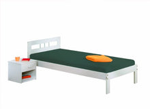 Inter Link Single Bed in Varnished Solid Pine (without slatted base), White, 90x190 cm