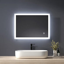 Specchio da bagno a LED con illuminazione, luce bianca fredda, specchio da parete, 50x70 cm, con toccare interruttore