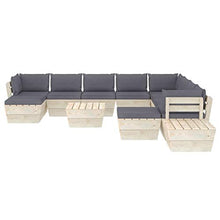 SKM Set Divani da Giardino su Pallet 12 pz con Cuscini Legno Abete (218.2kg) Antracite