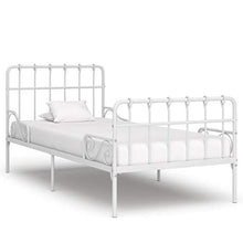 SKM Giroletto con Base a Doghe Bianco in Metallo 100x200 cm