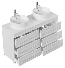 Mobile bagno a terra Memoria Modern bianco lucido con lavabi appoggiati