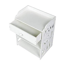 LICHUAN Comodino Comodino Camera da Letto Cassetto e Sottotelo Bianco Comodino per Soggiorno Camera da Letto Balcone, Tavolino Bianco Facile Da Assemblare