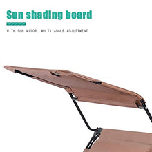 PAKUES-QO Sedia a Sdraio Pieghevole a gravità Zero Sedile Prendisole reclinabile Regolabile Comodo e Traspirante per Piscina, Patio, Spiaggia, Cortile Marrone