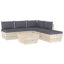 FAMIROSA Set Divani da Giardino su Pallet 6 pz con Cuscini Legno Abete-3540