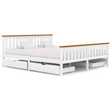 SKM Giroletto con 4 Cassetti Bianco in Massello di Pino 180x200 cm (47.25kg) Bianco-0440