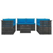 vidaXL Set Divani da Giardino su Pallet 9 pz con Cuscini Massello Pino