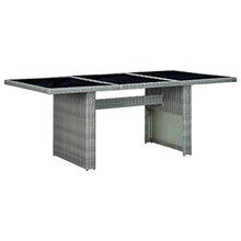 FAMIROSA Tavolino da Giardino Grigio Chiaro Polyrattan e Vetro Temperato