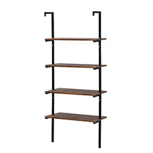Mensola a 4 animali, da parete, in metallo, stile vintage, industriale, nero, 153 x 60 x 35 cm