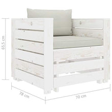 FAMIROSA Set Divani da Giardino 2 pz con Cuscino Beige in Legno