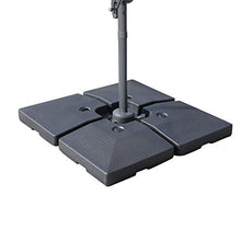 miozzi Base per Ombrellone da Giardino Riempibile a Croce 80-120 kg Nero 51x51x12 cm