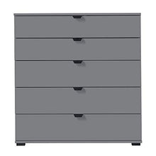 Cassettiera a 5 cassetti - Vincent - 90 cm, Grigio grafite