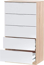 iperbriko Cassettone cassettiera Camera Bianco Rovere cm 60 x 40 x 110 h