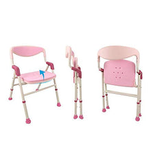 JTKDL Sedia da Doccia Sedia da Bagno con Braccioli Sgabello da Bagno Pieghevole da Bagno Forniture per maternità per Anziani,Pink