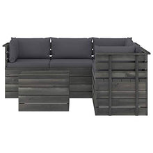 FAMIROSA Set Divani da Giardino su Pallet 6 pz con Cuscini Massello Pino-1899