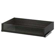 KOMPLEMENT cassetto con frontale in vetro 92,8x56,9x16 cm nero-marrone