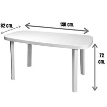 Piushopping Tavolo da Giardino per Esterno Rettangolare in Resina PLASTICA CM 140X82X72 (Bianco)