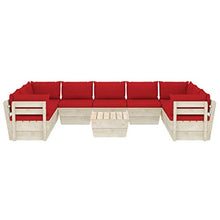 FAMIROSA Set Divani da Giardino su Pallet 10 pz con Cuscini Legno Abete-3630