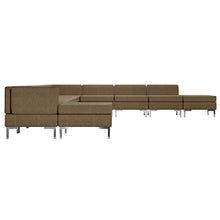 FAMIROSA Set Divani 11 pz in Tessuto Marrone