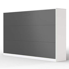 SMARTBett Letto a Scomparsa Basic Letto Ribaltabile Letto a Muro (120x200 Orizzontale, Bianco/Antracite Parte Frontale)