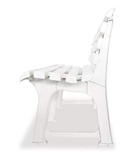 Panca da giardino bianca resistente alle intemperie per 3 persone, 145,5 x 49 x 74 cm