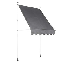 Tenda da Sole Retrattile, Tenda da Sole a Scomparsa Manuale da 3x1,2 m, Altezza Regolabile, per Uso Cortile Cortile (Grigie)