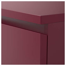 MBI - Cassettiera con 2 cassetti, colore rosso scuro, dimensioni assemblata: 40 x 48 x 55 cm