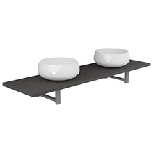 Set Mobili da Bagno 3 pz in Ceramica Grigia