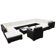 UnfadeMemory Set Divani da Giardino Resistente agli Agenti Climatici ed Impermeabile 12 pz con Cuscini in Polyrattan Nero