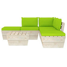 SKM Set Divani da Giardino su Pallet 6 pz con Cuscini Legno Abete (93.1kg) Verde-3503