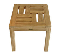Beneffito - Tavolino quadrato per esterni, in teak, colore naturale, 35 x 45 x 45 cm