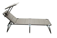 Meerweh Mare WEH Alluminio Sdraio da Giardino XXL con Tetto a Tre Gambe Sedia a Sdraio Imbottito con Quick Dry Foam Sedia a Sdraio, Grigio, 200 x 70 x 37,5 cm
