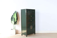 Yajutang credenza cassettiera cinese 4 cassetti 2 ante verde abete