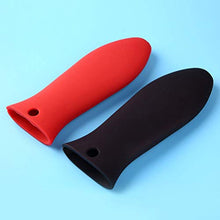 Cabilock 2 Pezzi in Silicone Copri Manico per Padelle Manici Resistenti al Calore per Padelle Bistecchiere Padelle in Ghisa (Nero)