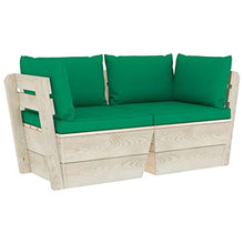 vidaXL Divano da Giardino a 2 Posti su Pallet con Cuscini Legno Abete