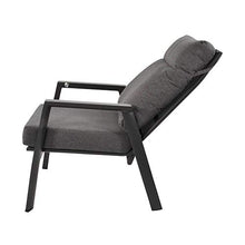 Gartentraum Sedia Lounge in Alluminio Grigio con Rivestimento - Rano Lounge Chair