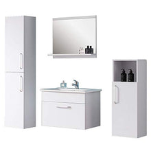 Xinyang Mobile da bagno sospeso da 60 cm con cassetto singolo bianco protezione ambientale MDF bordo con lavello in ceramica