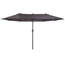 Outsunny Ombrellone Parasole da Giardino Esterno Tessuto Poliestere 4.6 x 2.4m Grigio