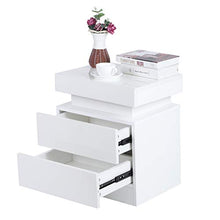 HYM Comodino A LED Coloful LED Bedsideside-Table Grande capacità Armadio con 2 Cassetti per Camera da Letto