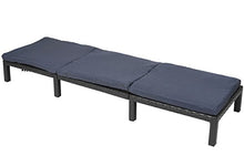 Mendler Lettino da esterno polyrattan HWC-A51 regolabile Basic antracite cuscino grigio
