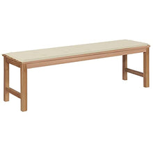 vidaXL Panca da Giardino con Cuscino Bianco Crema 150 cm Legno di Teak
