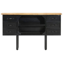 vidaXL Credenza 110x30x65 cm in Massello di Mango Grezzo e Acciaio