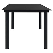 SKM Set da Pranzo da Giardino 7 pz Nero in Vetro e Acciaio (58.13kg)