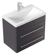 emotion Badmöbel Mars 600 Slimline Anthrazit seidenglanz Mobili da Bagno, MDF, Antracite, 60.00 x 36.00 x 52.00 cm, 2 unità
