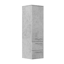 Set di mobili da bagno Persepolis XL grigio cemento con 2 colonne e specchio LED