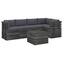 vidaXL Set Divani da Giardino su Pallet 6 pz con Cuscini Massello Pino