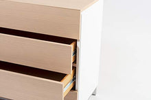 D.G.M. Srl Cassettiera comò Orizzontale Duo con 4 cassetti, Legno con Finitura in Rovere Naturale e Bianco, L.100 x P.45 x H.75 cm