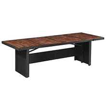 vidaXL Legno Massello e Polyrattan Tavolo da Giardino 240x90x74 cm Tavola