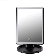 LBWARMB Trucco Specchio con luci Specchio da Tavolo Quadrato Illuminato Specchio LED Beauty Desktop Specchio Multiuso con Jack USB Dimmable Countertop (Color : Black)