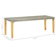 VidaXL - Panca da giardino, 80 cm, in resina intrecciata, colore: Grigio