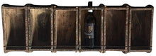 Cantinetta portabottiglie in legno e ferro da parete muro 6 posti fatta con vecchie forme di mattoni